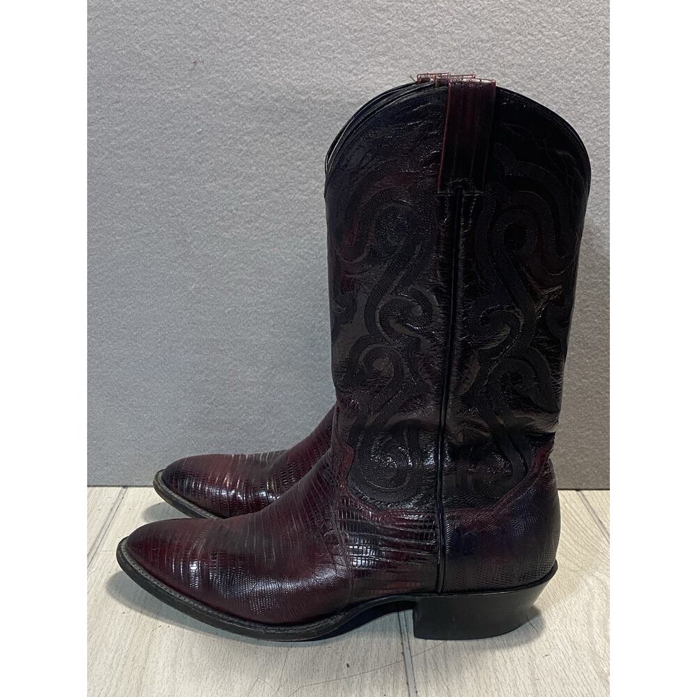 Sanders Panhandle Slim Boots Mens 10 D Cowboy Exotic Genuine Lizard Vtg 1980s